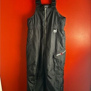 ZeroXposur Kids Black Snow Bibs with Front Zip